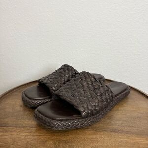 Vince Rumi Raffia Leather Flatform Sandals Women’s 9.5